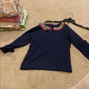 Mini Biden girls top w/ sequin collar.